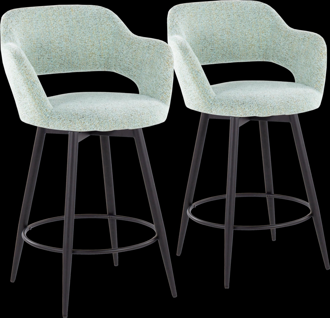 Jouett II Green Swivel Counter Height Stool, Set of 2 - Thumbnail - Image 1