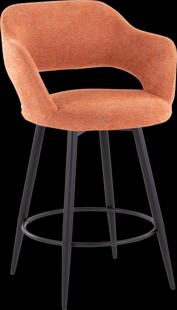 Jouett II Orange Swivel Counter Height Stool, Set of 2 - Thumbnail - Image 3