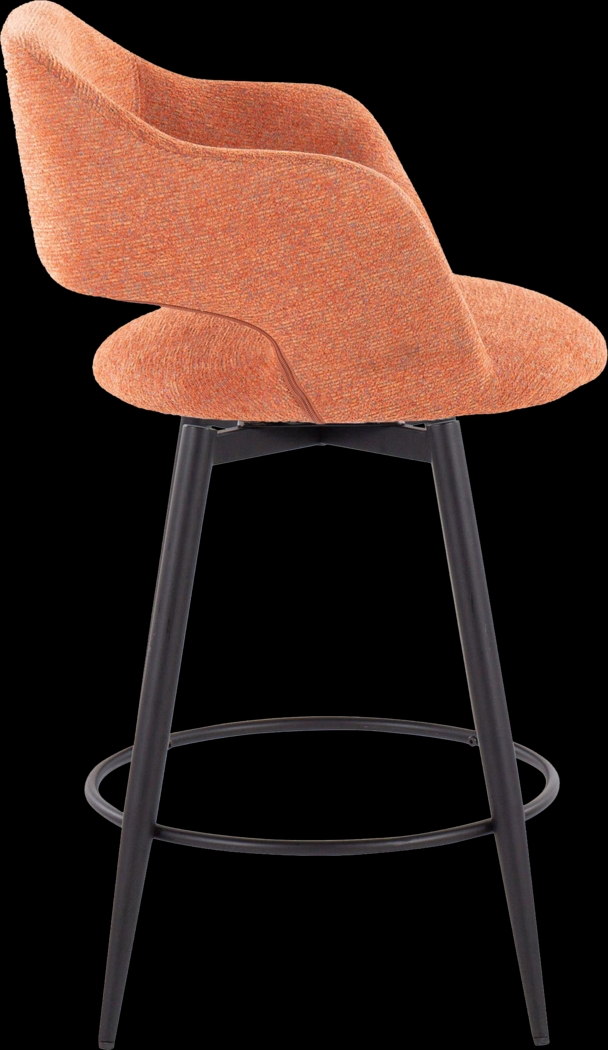 Jouett II Orange Swivel Counter Height Stool, Set of 2 - Thumbnail - Image 4