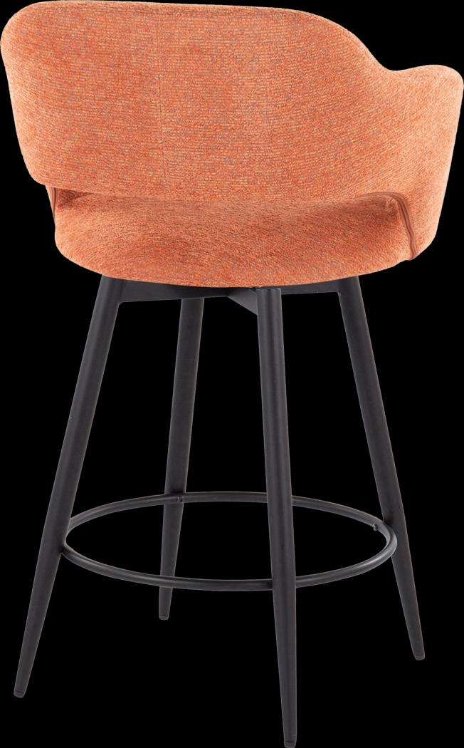 Jouett II Orange Swivel Counter Height Stool, Set of 2 - Thumbnail - Image 5