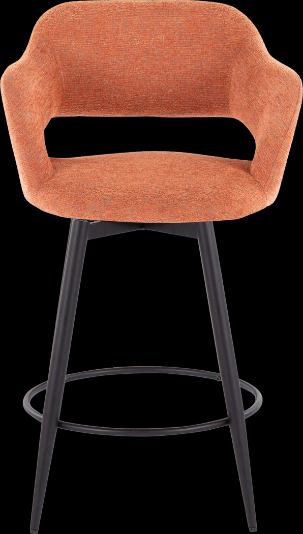 Jouett II Orange Swivel Counter Height Stool, Set of 2 - Thumbnail - Image 7