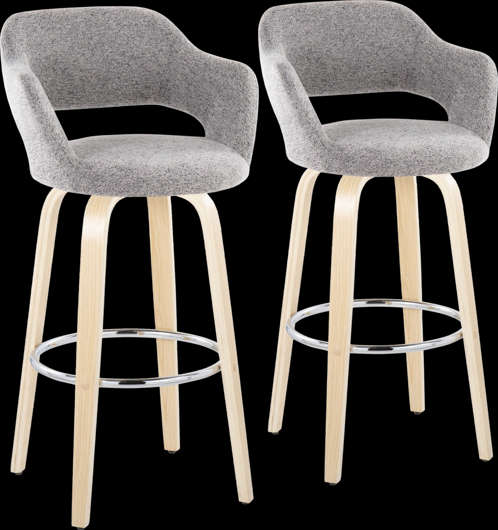 Jouett III Gray Swivel Barstool, Set of 2 - Thumbnail - Image 1