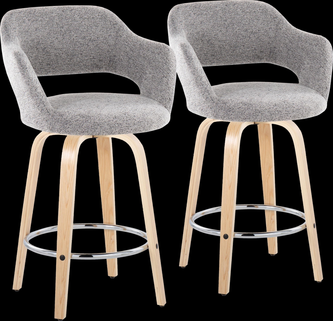 Jouett III Gray Swivel Counter Height Stool, Set of 2 - Thumbnail - Image 1