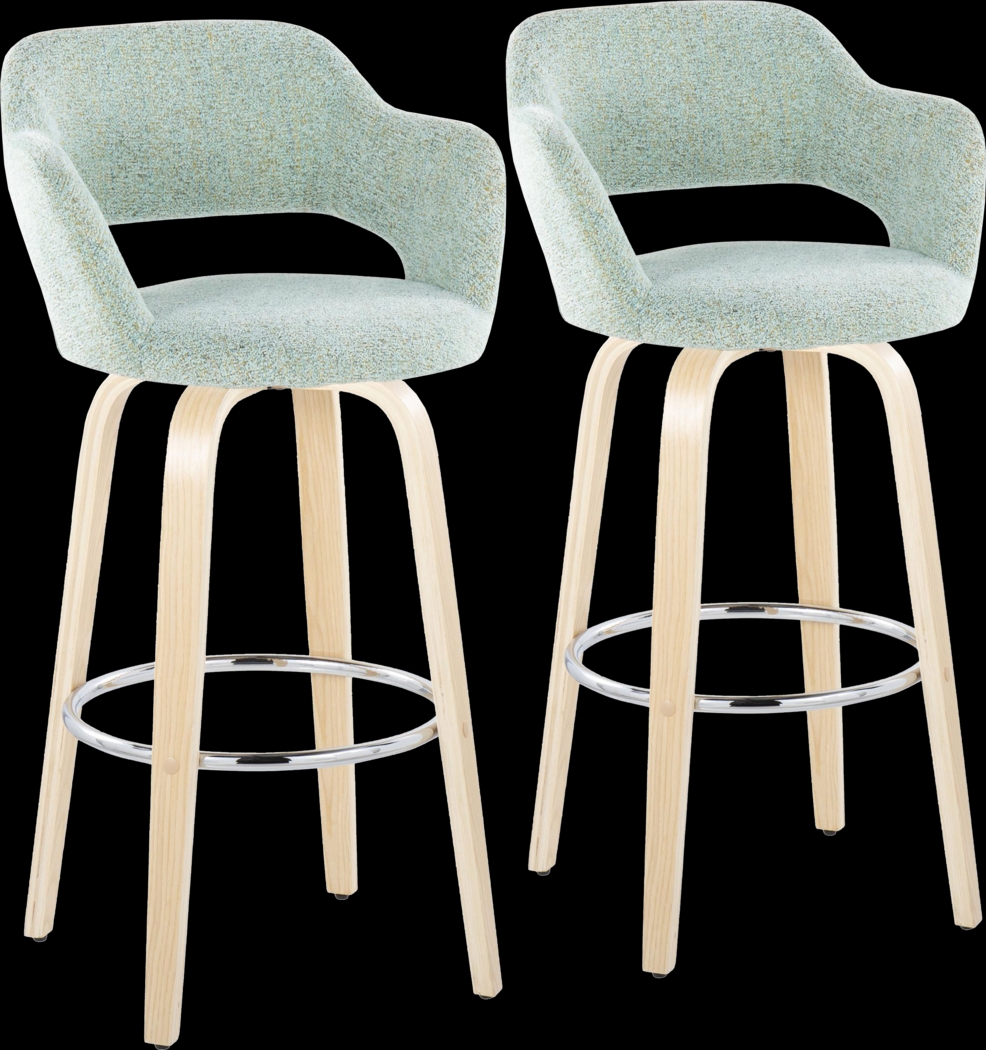 Jouett III Green Swivel Barstool, Set of 2 - Thumbnail - Image 1