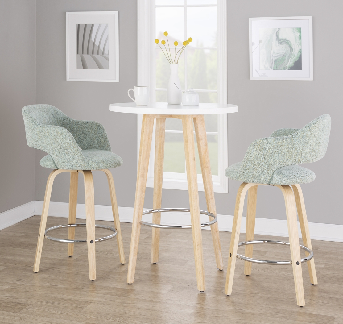 Jouett III Green Swivel Counter Height Stool, Set of 2 - Thumbnail - Image 2