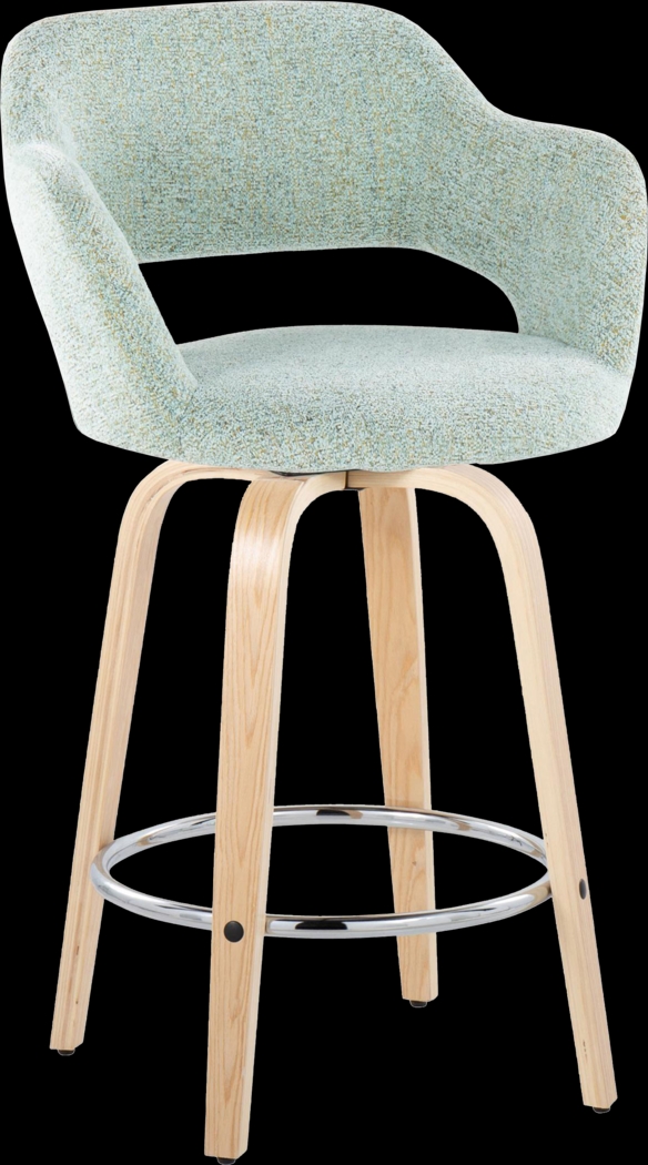 Jouett III Green Swivel Counter Height Stool, Set of 2 - Thumbnail - Image 3