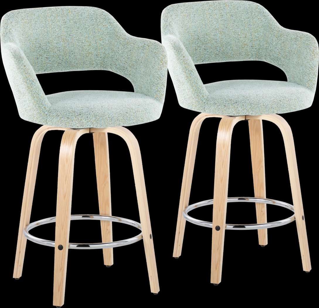 Jouett III Green Swivel Counter Height Stool, Set of 2 - Thumbnail - Image 1