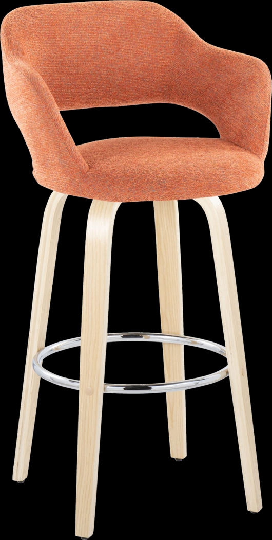 Jouett III Orange Swivel Barstool, Set of 2 - Thumbnail - Image 3