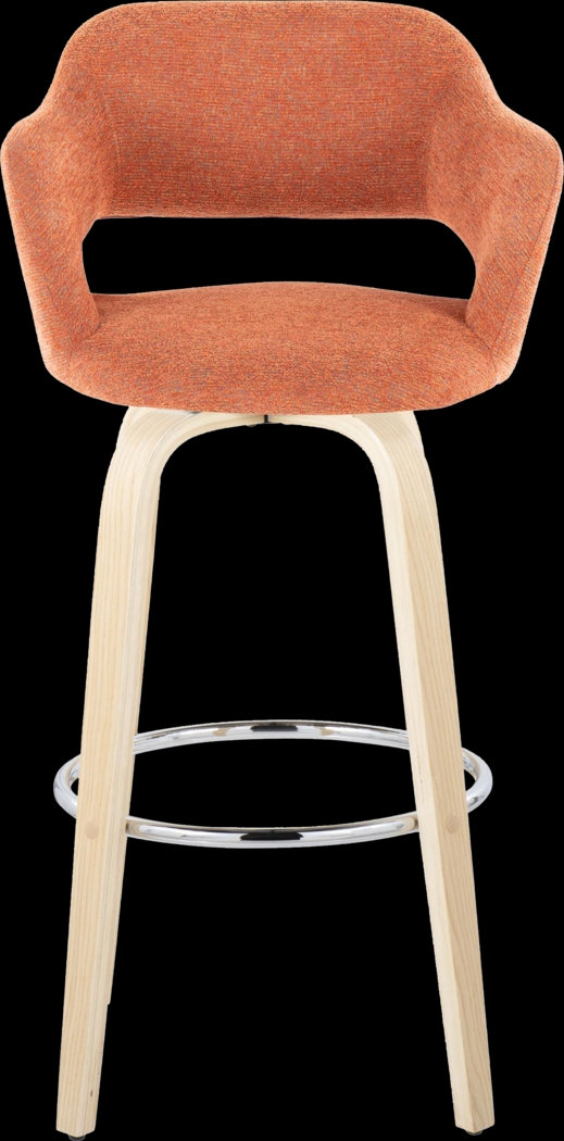 Jouett III Orange Swivel Barstool, Set of 2 - Thumbnail - Image 4