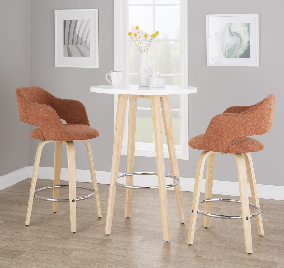 Jouett III Orange Swivel Counter Height Stool, Set of 2 - Thumbnail - Image 2