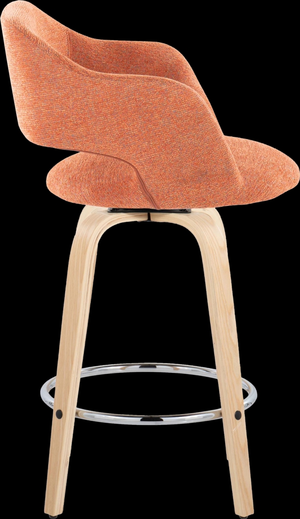 Jouett III Orange Swivel Counter Height Stool, Set of 2 - Thumbnail - Image 4