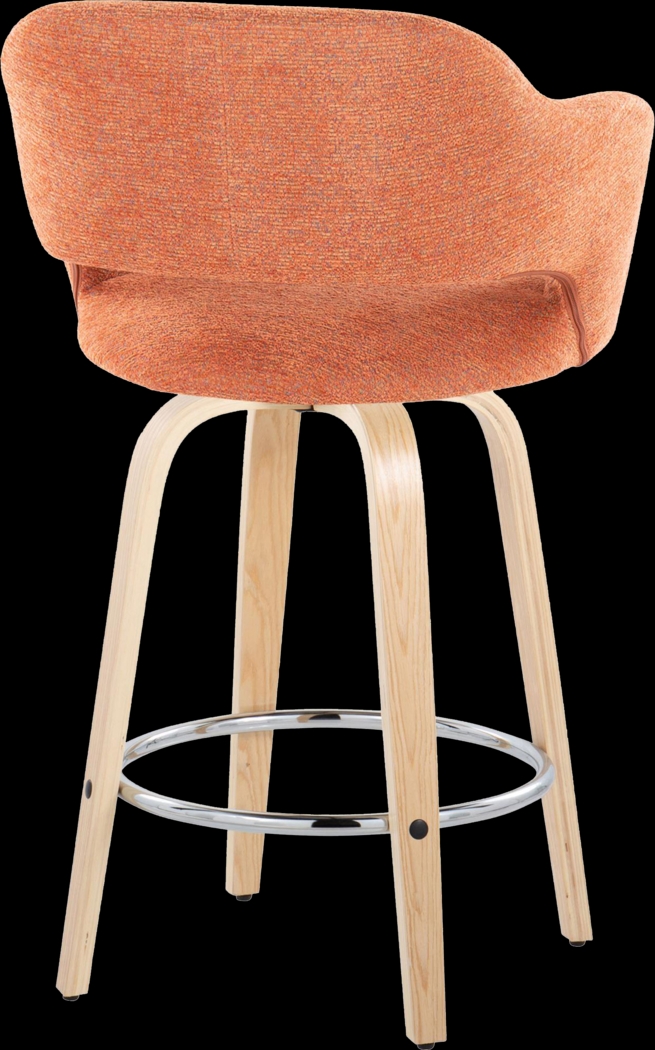 Jouett III Orange Swivel Counter Height Stool, Set of 2 - Thumbnail - Image 5
