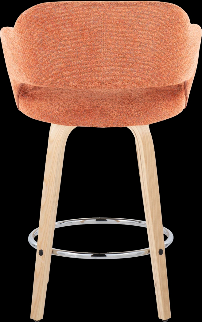 Jouett III Orange Swivel Counter Height Stool, Set of 2 - Thumbnail - Image 6