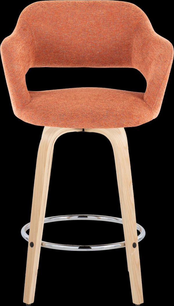 Jouett III Orange Swivel Counter Height Stool, Set of 2 - Thumbnail - Image 7