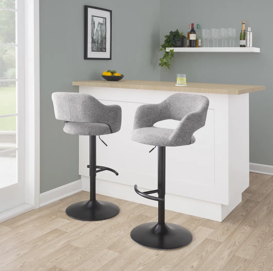 Jouett IV Gray Adjustable Barstool, Set of 2 - Thumbnail - Image 2