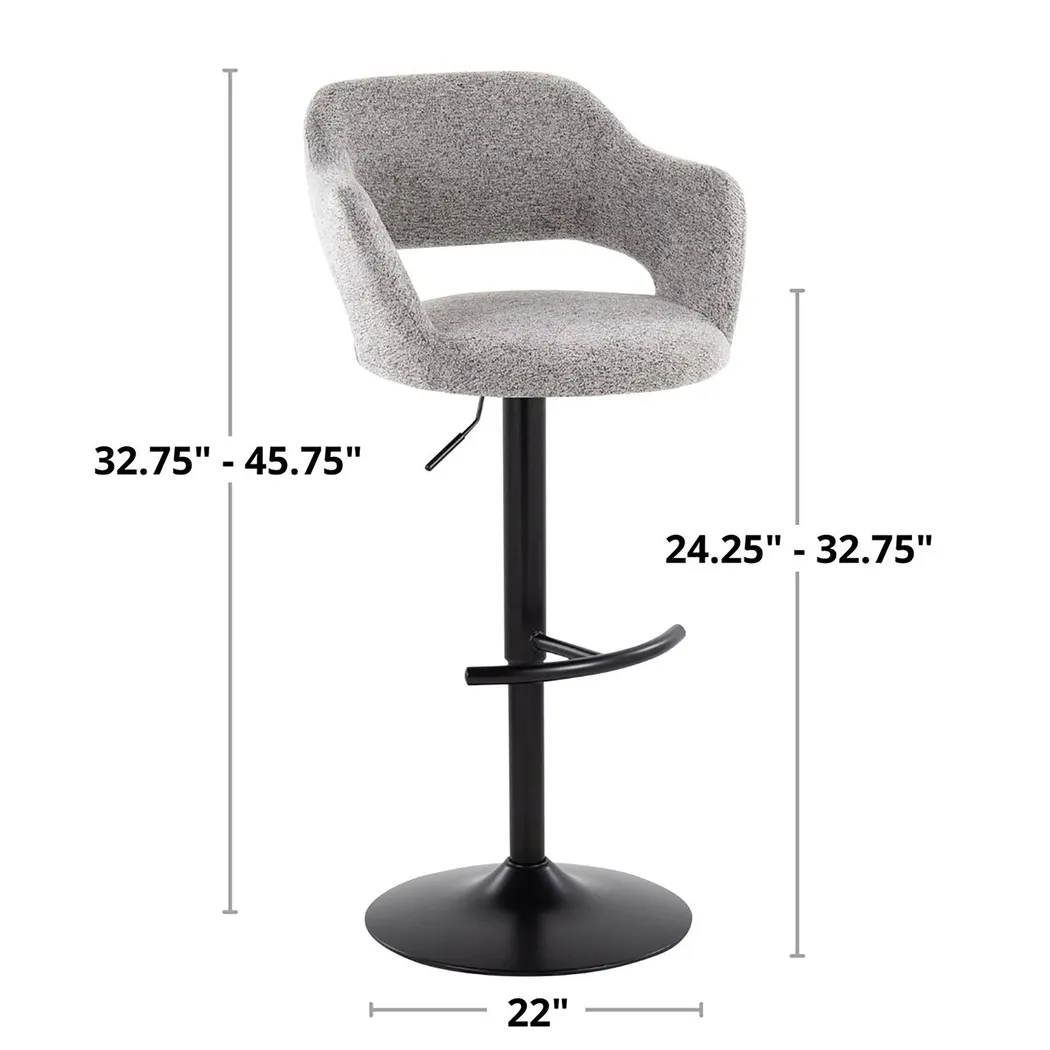 Jouett IV Gray Adjustable Barstool, Set of 2 - Thumbnail - Image 8