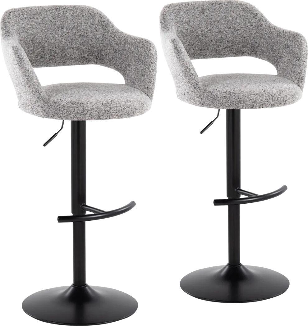 Jouett IV Gray Adjustable Barstool, Set of 2 - Thumbnail - Image 1