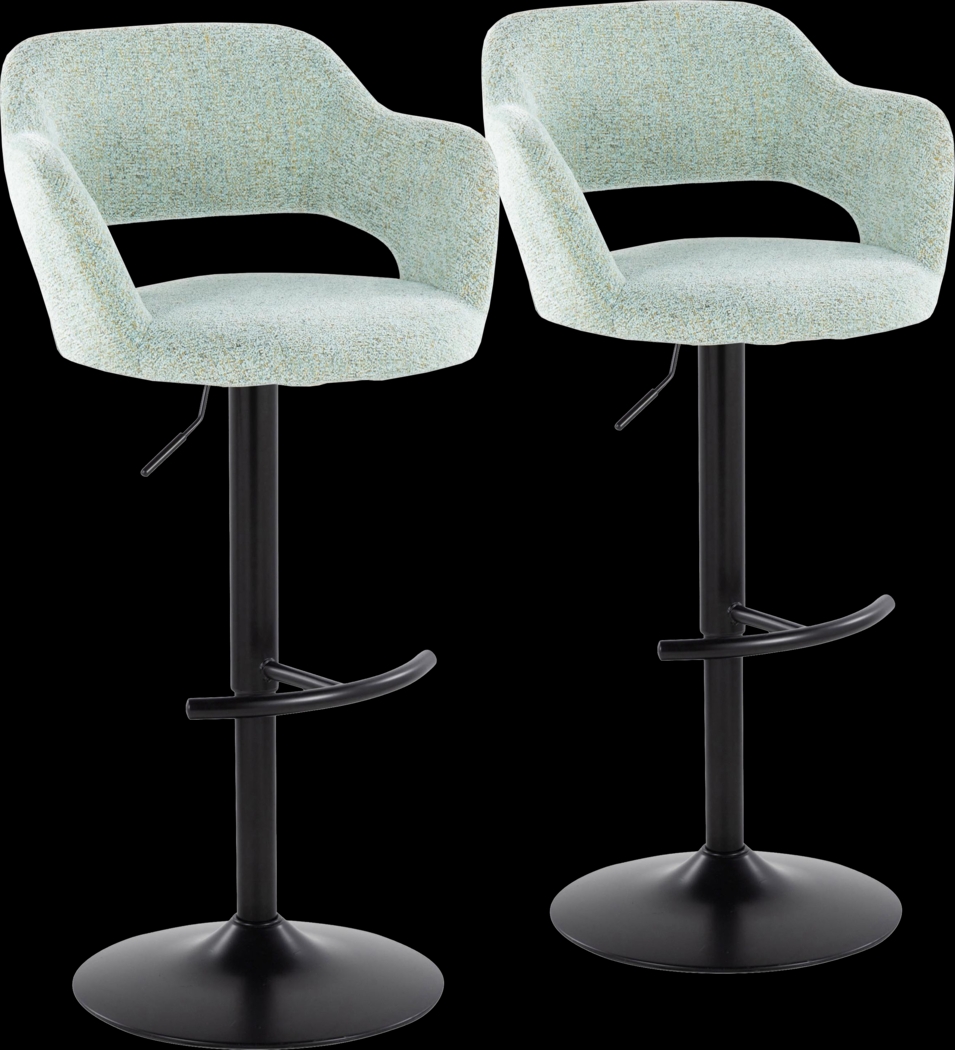 Jouett IV Green Adjustable Barstool, Set of 2 - Thumbnail - Image 1