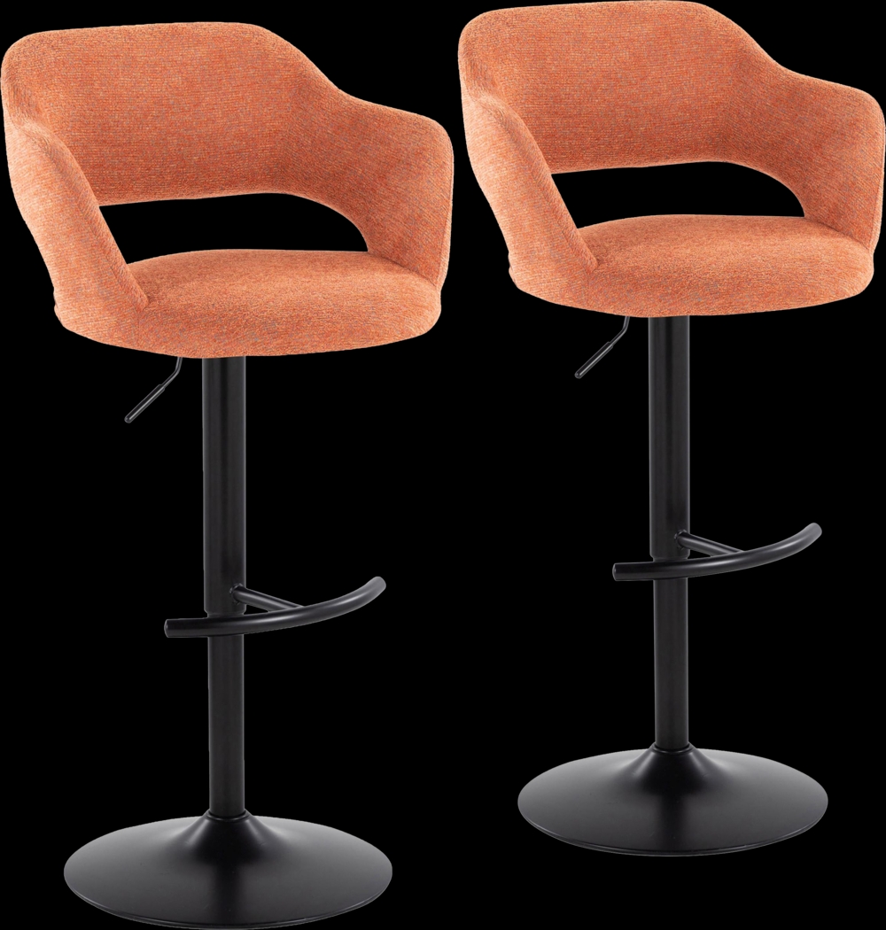 Jouett IV Orange Adjustable Barstool, Set of 2 - Thumbnail - Image 1