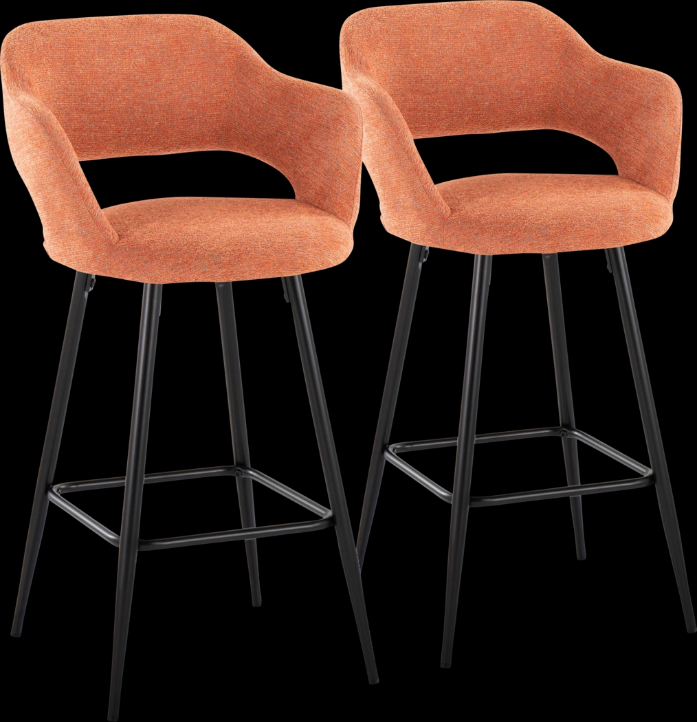 Jouett Orange Counter Height Stool, Set of 2 - Thumbnail - Image 1