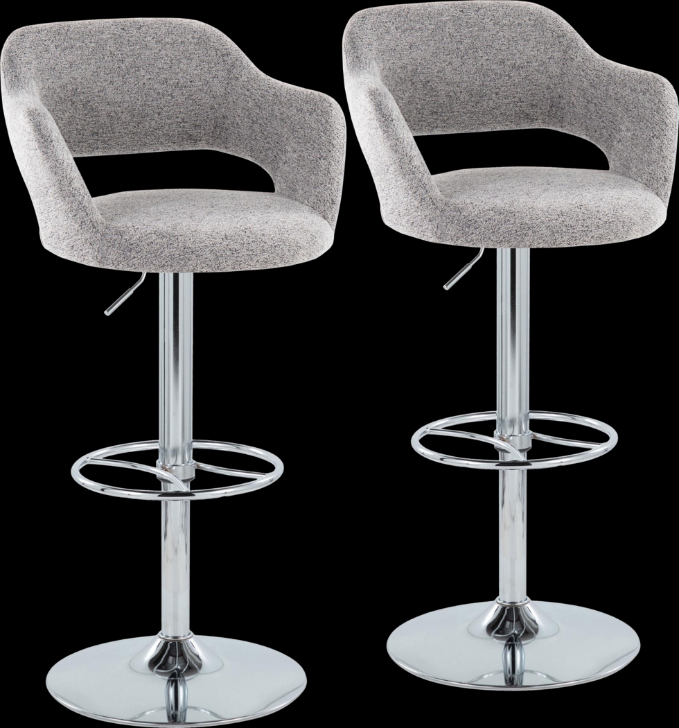 Jouett V Gray Adjustable Barstool, Set of 2 - Thumbnail - Image 1