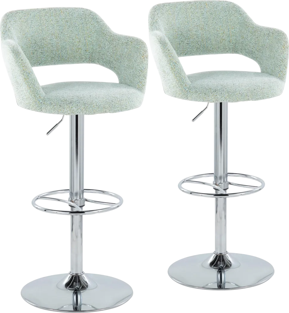 Jouett V Green Adjustable Barstool, Set of 2 - Thumbnail - Image 1