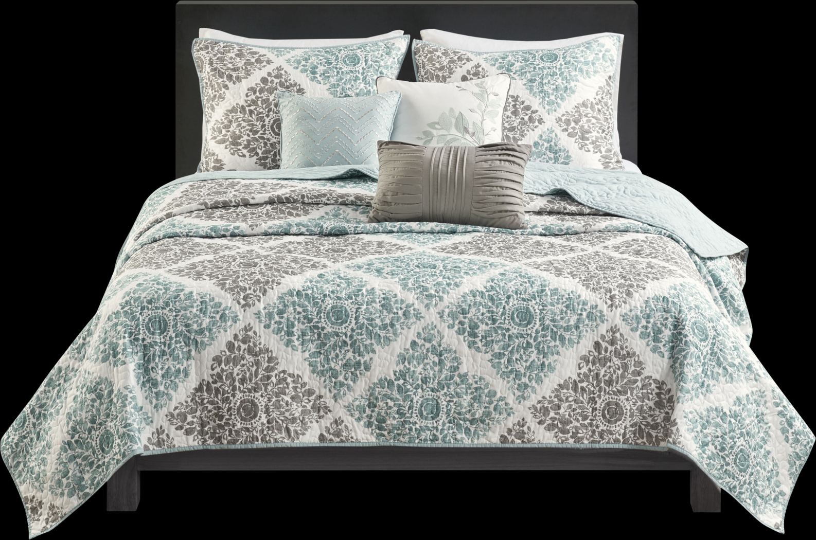 Joulee Blue 6 Pc Full/Queen Coverlet Set - Thumbnail - Image 1