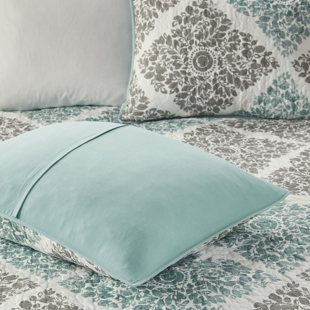 Joulee Blue 6 Pc King/California Coverlet Set - Thumbnail - Image 7