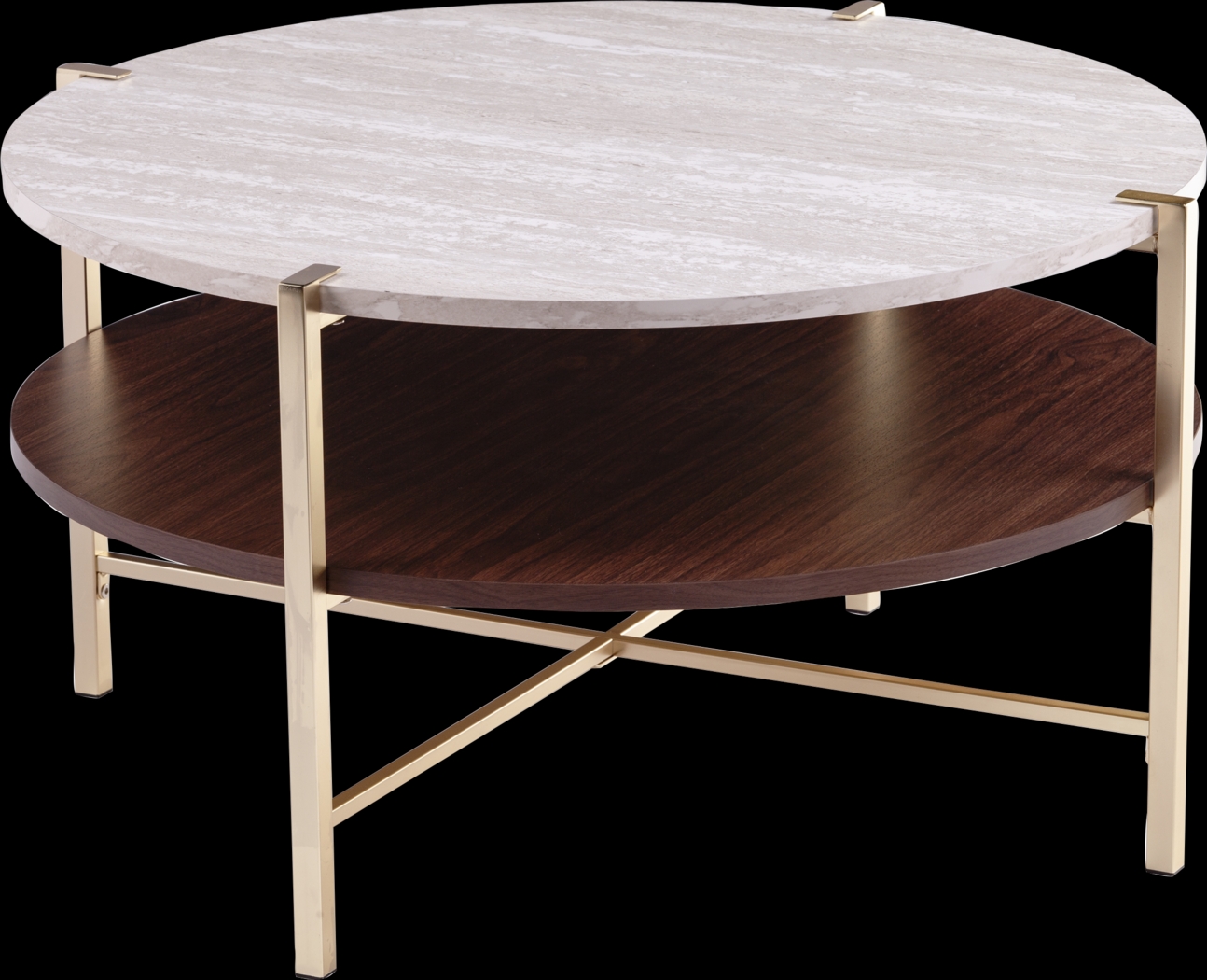 Journeyville White Round Cocktail Table - Thumbnail - Image 1