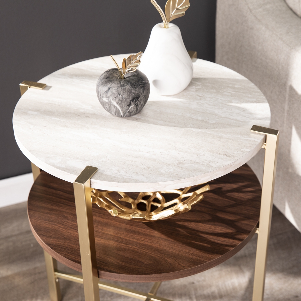 Journeyville White Round End Table - Thumbnail - Image 3