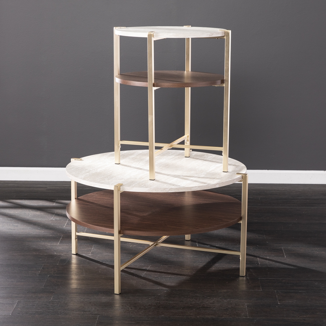 Journeyville White Round End Table - Thumbnail - Image 4