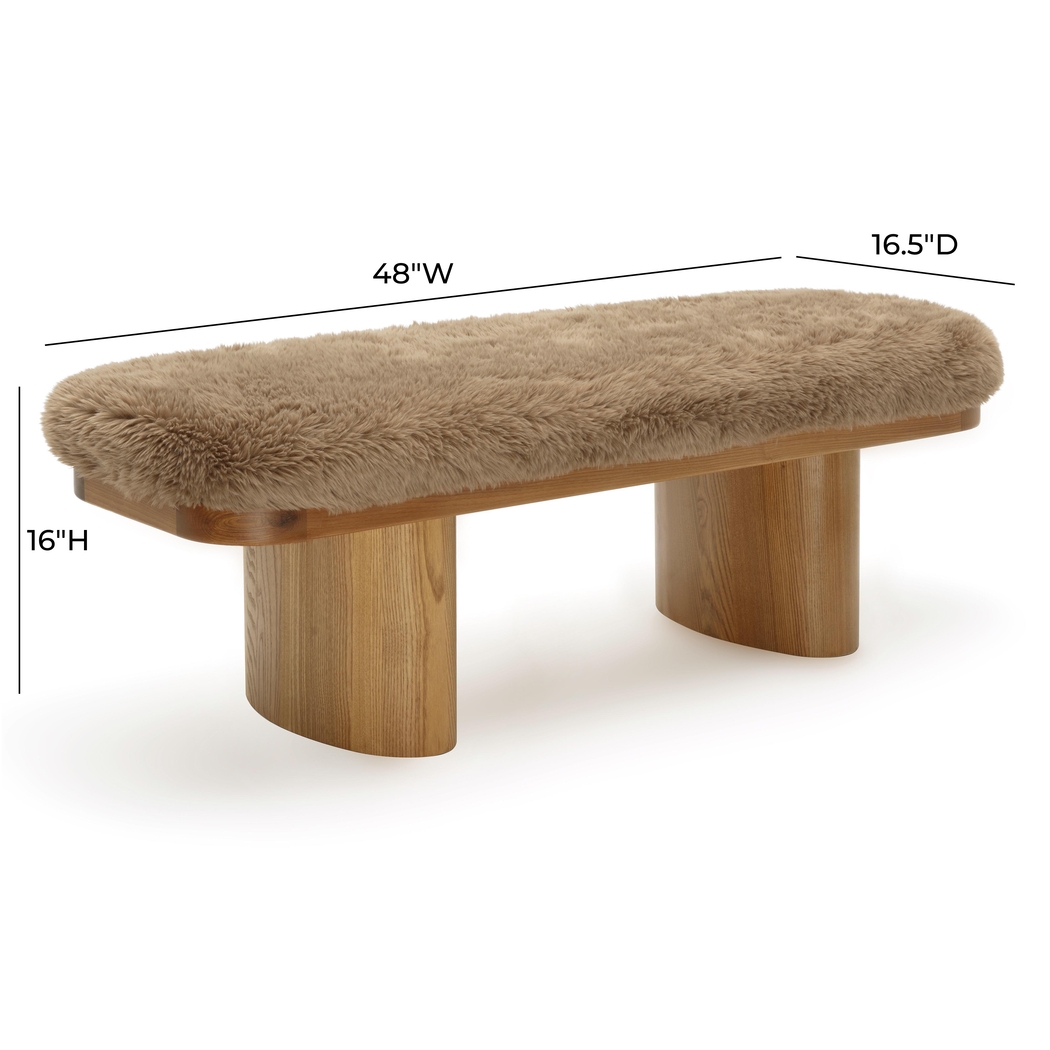 Joystonea I Taupe Accent Bench - Thumbnail - Image 2