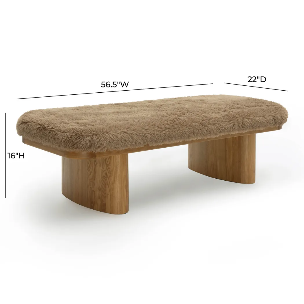 Joystonea II Taupe Accent Bench - Thumbnail - Image 2