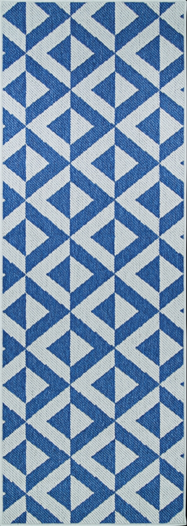 Jozlyn Blue 2'3 x 7'10 Indoor/Outdoor Runner Rug - Thumbnail - Image 1