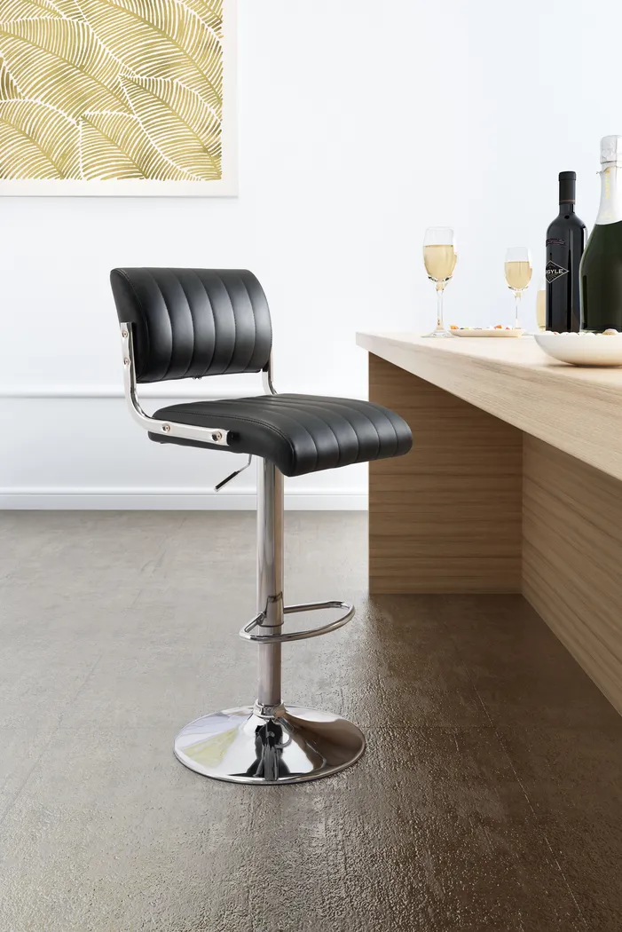 Juice Bar Black Adjustable Swivel Barstool - Thumbnail - Image 2