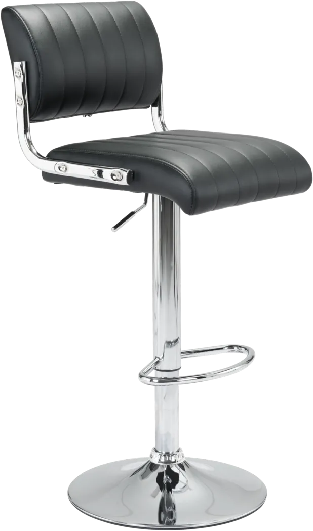 Juice Bar Black Adjustable Swivel Barstool - Thumbnail - Image 1