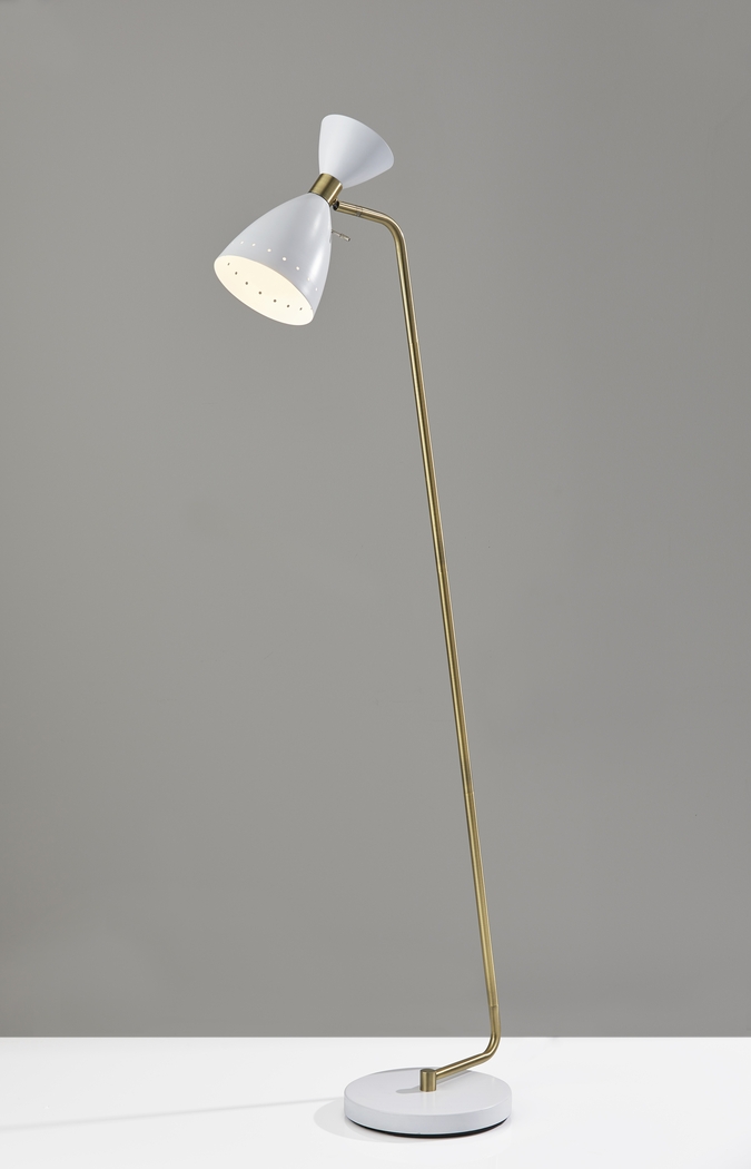 Jules Drive White Floor Lamp - Thumbnail - Image 2