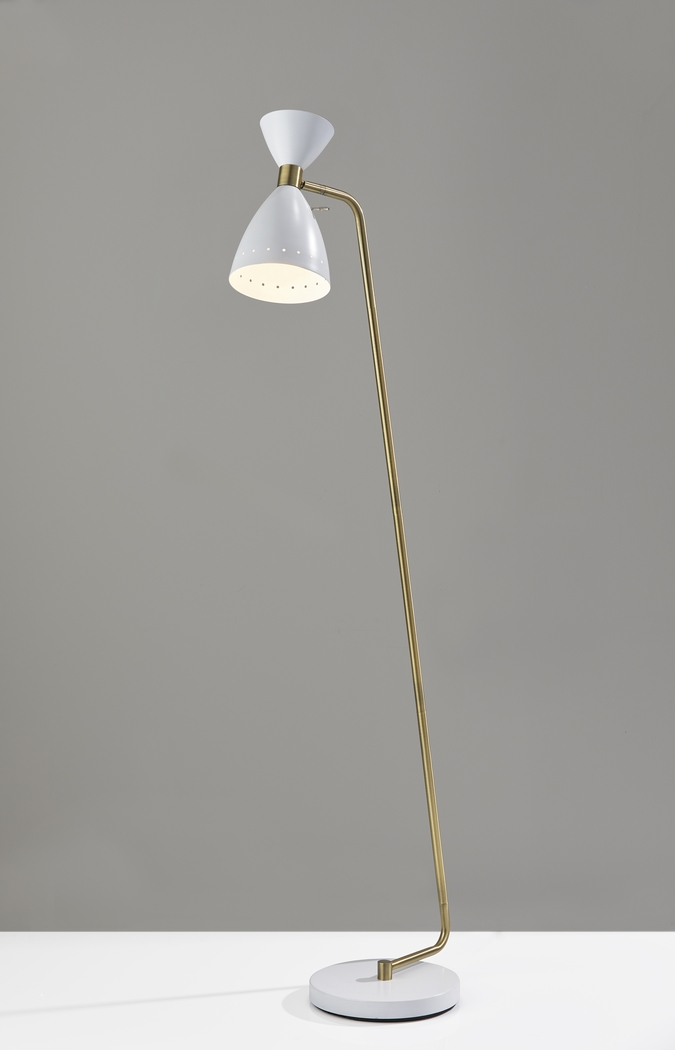Jules Drive White Floor Lamp - Thumbnail - Image 3