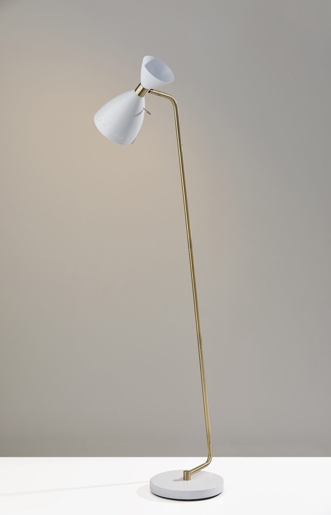 Jules Drive White Floor Lamp - Thumbnail - Image 4
