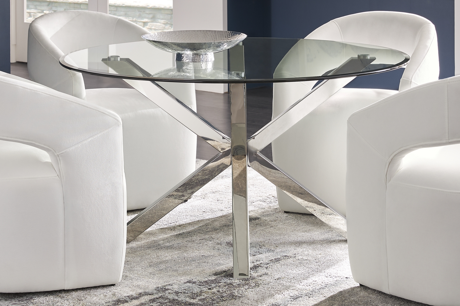 Jules Gray 5 Pc Dining Set with Cinnabar Chairs - Thumbnail - Image 4