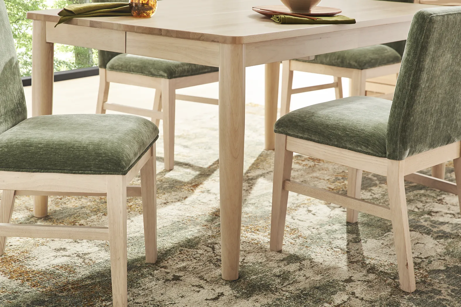 Julian Natural 5 Pc Dining Room with Cloud Upholstered Chairs - Thumbnail - Image 7