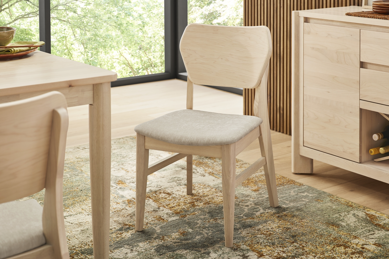 Julian Natural Panel Back Side Chair - Thumbnail - Image 4