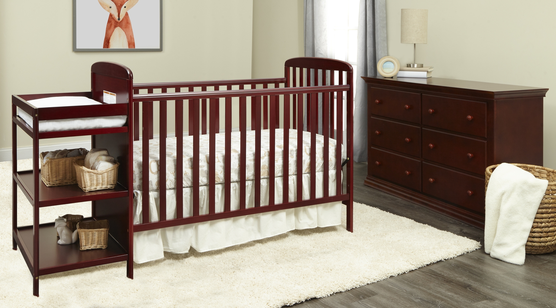 Kids Julian Park Brown Cherry Crib and Changer - Thumbnail - Image 3
