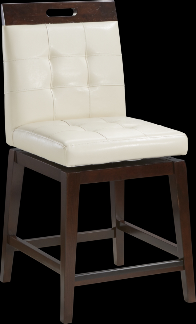 Julian Place Chocolate 6 Pc Counter Height Dining Room with Vanilla Stools - Thumbnail - Image 4