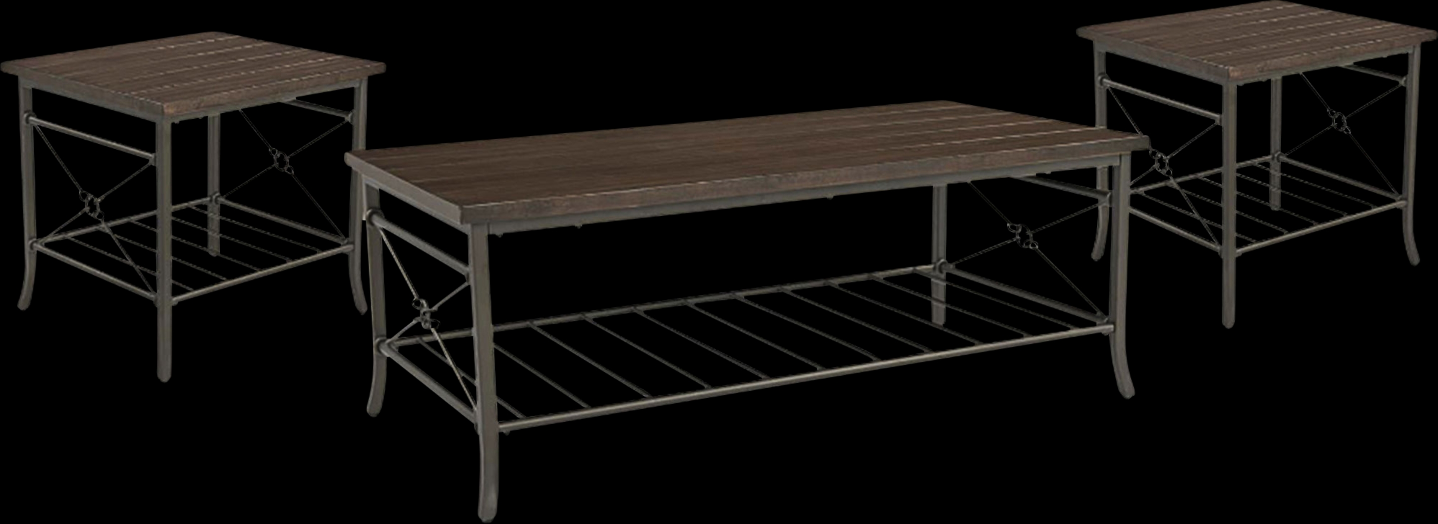 Juliasa Brown Occasional Table Set - Thumbnail - Image 1