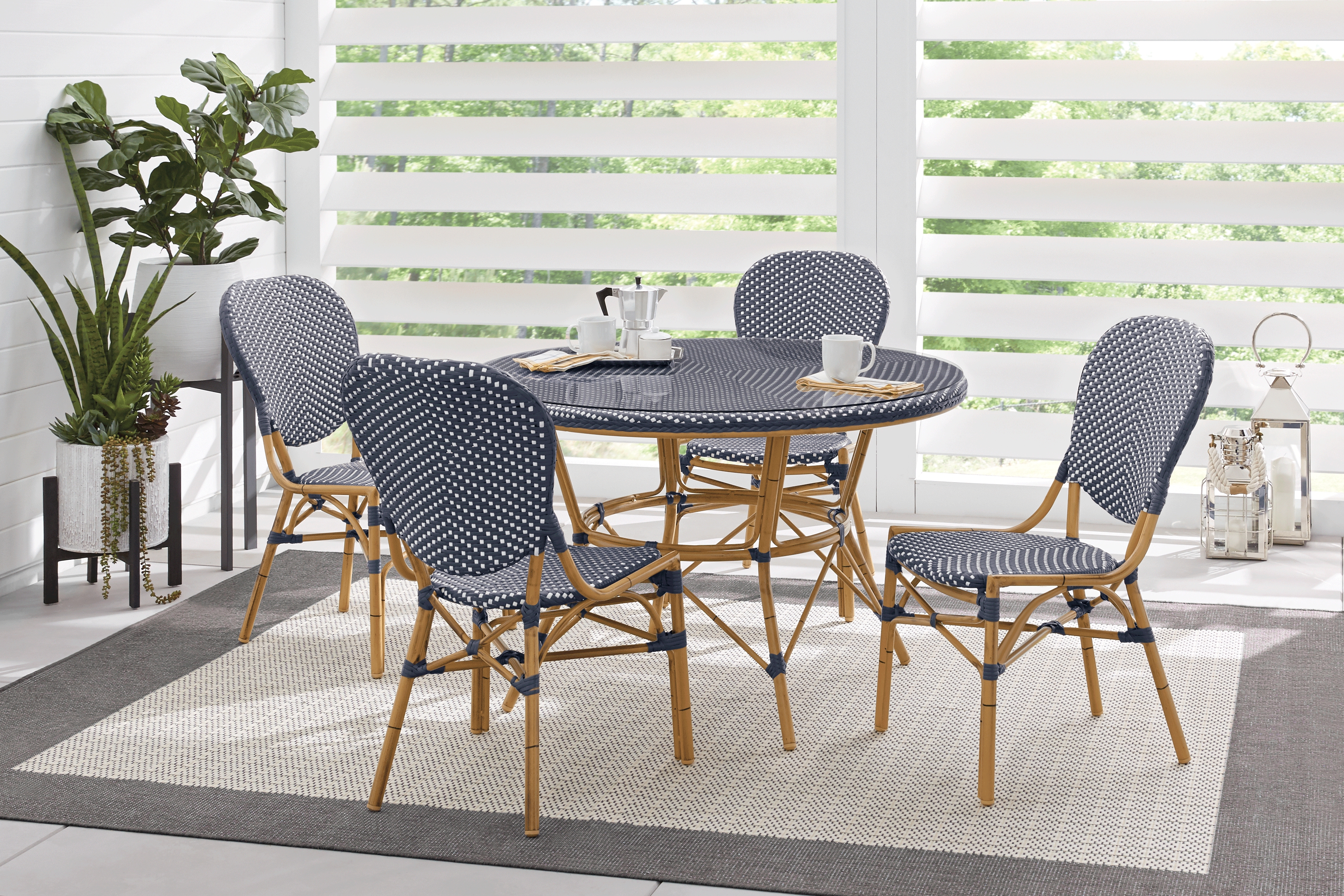 Juliette Blue 5 Pc Outdoor Dining Set - Thumbnail - Image 1