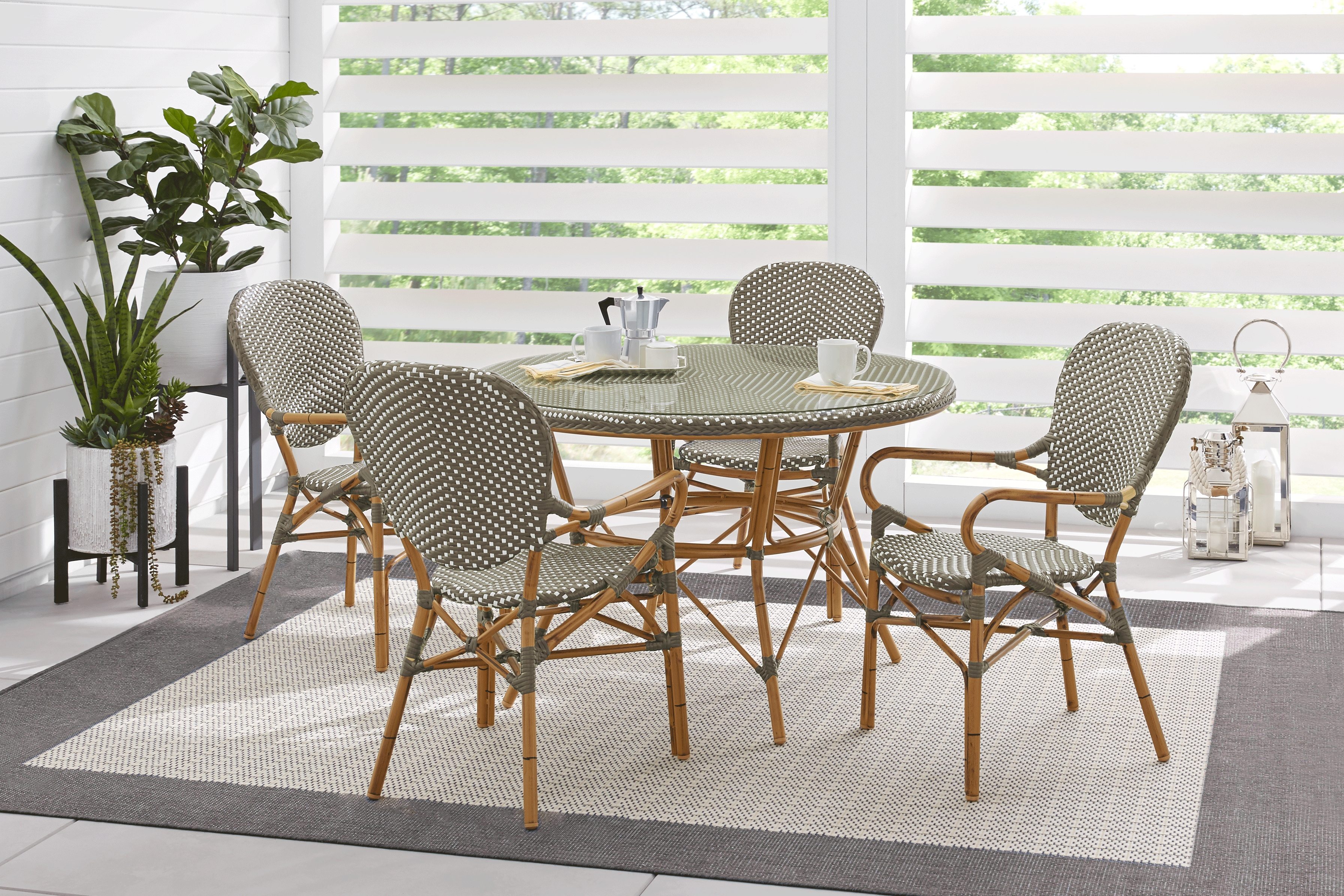 Juliette Gray 5 Pc Outdoor Dining Set - Thumbnail - Image 1
