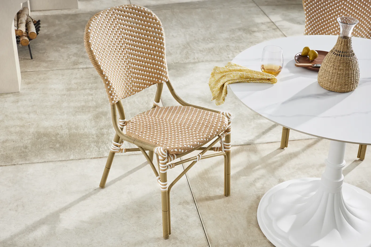 Juliette II White 5 Pc Outdoor Dining Set with Brown Chairs - Thumbnail - Image 10