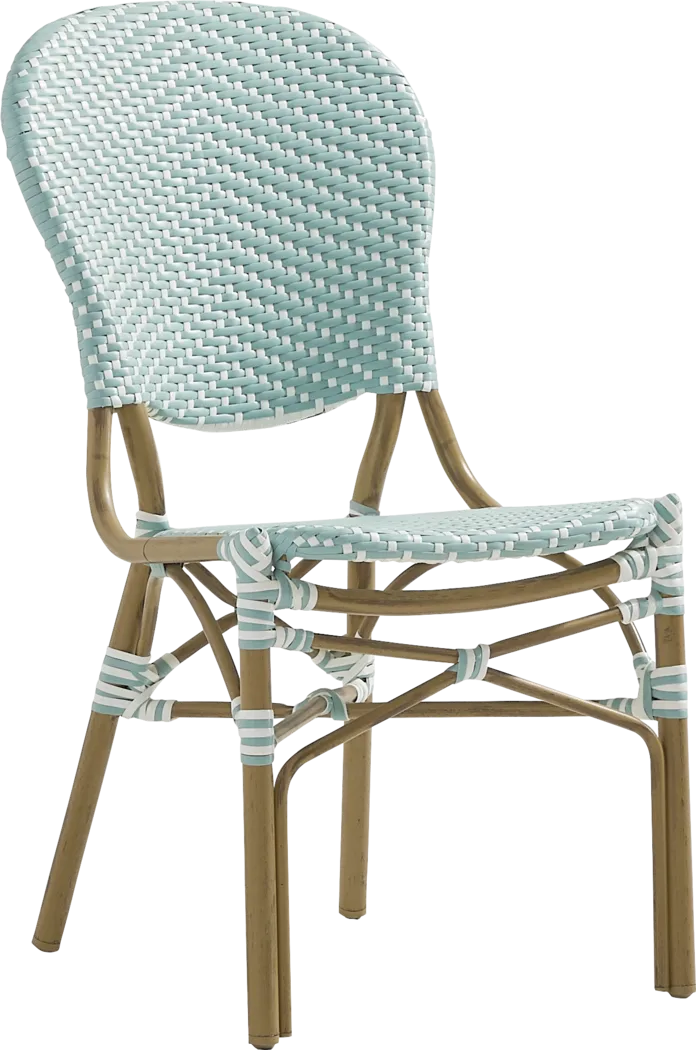 Juliette II White 3 Pc Outdoor Dining Set with Sky Chairs - Thumbnail - Image 5