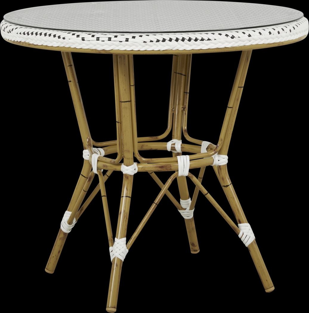 Juliette White 33 in. Round Outdoor Dining Table - Thumbnail - Image 1